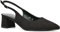 Womens Court Shoes Ladies Block Low Heel Point Toe Slingback Evening Black Faux Suede Classic Pumps Shoes Size 4