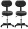 Höhenverstellbar 2er Set Drehhocker Arbeitshocker Bürohocker Drehstuhl mit Lehne Praxishockermit Rollen, für Massage Salon und Spa, aus Kunstleder, Stufenlos Höhenverstellbar 46.5-61cm schwarz