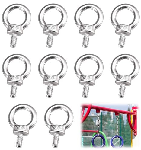 DesertBoy 10 Piezas Anillos de Elevación M6 Cancamo Elevación Ojal Perno Anillo de Elevación Tornillos M6 Cáncamo 304 Tornillo de Ojo de Elevación Pernos de Ojo de Anillo M6 para Colgar y Fijar