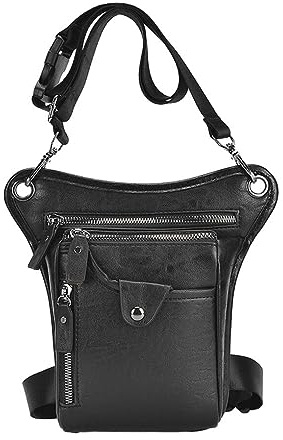 tuwiwol wasserdichte Herren Gürteltasche – langlebige und kompakte Beintasche für Motorräder, geeignet für viele Dinge, die Sich Nicht leicht verformen, Schwarz