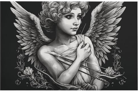 LMNGH Fußmatte für den Außenbereich, rutschfest, Engel-Portrait-Stil, schnell trocknend, Willkommens-Matten für den Innen- und Außenbereich, Innenbereich, Heimdekoration, Bodenmatten für Terrasse