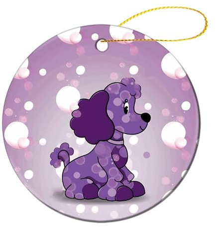 Weihnachtsbaumschmuck, violetter Pudel, gepunktet, Weihnachtsschmuck, Freundschaftsgeschenke für Freunde, Frauen und Frauen