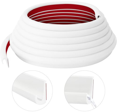 Grondaia per Camper a Forma di J, Grondaia per Tettoia Autoadesiva, PVC J Shape RV Grondaia Lungo 5M Striscia Deviatore per Tetto Pioggia per Veicoli, Camion, Camper, Barca, Auto, Furgone, Porta