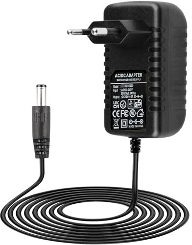 TECHZOCO Alimentador 12V 2A, Adaptador de Corriente, Fuente de alimentación 12V, Alimentador de Pared 12V 2A, Cargador 12V 2a, Adaptador Alimentación, Conector DC 5.5 x 2.1 mm, Negro