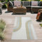Teppich-Traum Teppich für Flur Wohnzimmer Balkon wetterfest pflegeleicht buntes Linienmuster modern stilvoll Creme bunt 80 x 150 cm