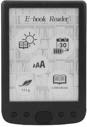 E Book Reader 6 Zoll, Blendfreier und Augenfreundlicher E Reader, HD Touchscreen, E Ink Technologie, Integrierter 8 GB ROM und 32 GB TF Kartenerweiterung