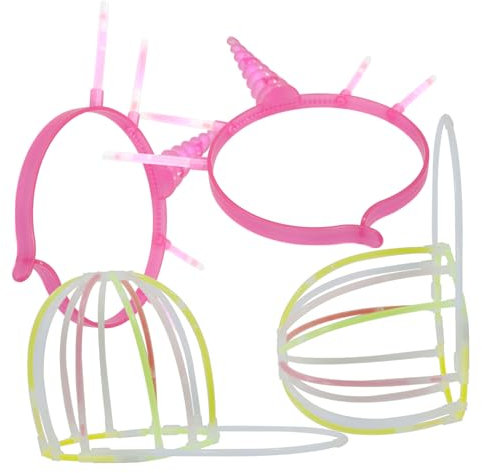 Cabilock 4 Sets Knicklichter Und Hutherstellungszubehör LED Stirnbänder DIY Knicklichter Material Leuchtendes Stirnband DIY Knicklichter Hut Material Leuchtende Stirnbänder Niedliche