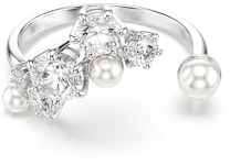 [Official] [Swarovski] Constella Open Ring, Crystal Pearl, Round Cut, White, Rhodium Plating, Crystal, No Gemstone