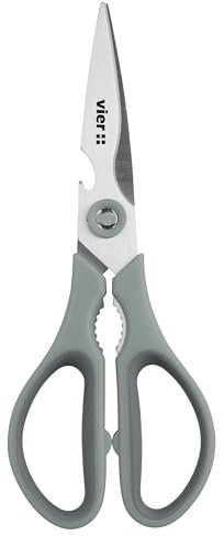 VIER - Forbici da cucina INOSSIDABILE lunghe 21 cm (8,27 pollici), colore verde. Multifunzionale, per tagliare carne, pollame, erbe, ecc. Oltre agli usi domestici.