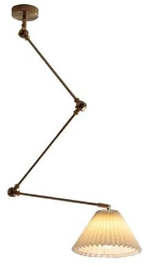 Modern Pendelleuchte Mid Century Modern Pendelleuchte mit Schwenkarm, kreative Pendelleuchte mit langem Arm und Stoffschirm, verschiebbarer Kronleuchter for Schlafzimmer, Kücheninsel, Esszimmer