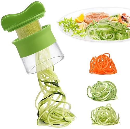 Spiralizer for Vegetables, Zucchini Spaghetti Maker, Spiralizer, Vegetable Slicer, BPA Free, Dishwasher Safe, Courgette Spiral for Carrot, Cucumber, Potato, Pumpkin
