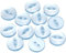 QUARKZMAN 12 Stück Knöpfe 15mm Harz Buttons zum Annähen 2 Löcher Runde Bastelknöpfe für Bekleidung Bettwäsche Hosen Hemd Blusen Kleider Rock Handwerk Selber Machen, Hellblau