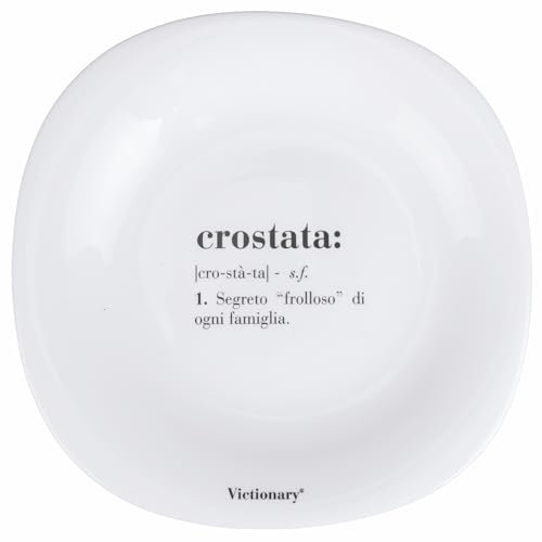 Set 6 Piatto frutta quadrato 22x22 cm in vetro opalino, Victionary Crostata