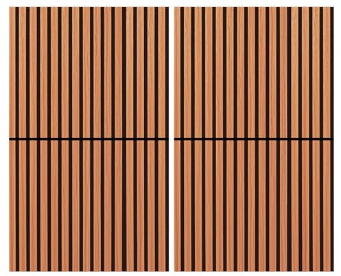 Art3d Faltbare Akustikpaneele Schalldämmende 3D-Wandpaneele 120x60cm 2 Stück Homeoffice Studio Wandverkleidung| Wandpaneele auf filz | Akustikfilz Teak 1,44㎡