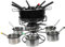 BESTYASH Stainless Steel Cheese Fondue Pot Practical Chocolate Melting Pot with Spoons Bowls and Forks for at Home for Parties and Gatherings