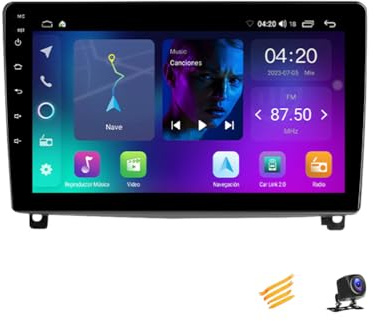 ZARAPLUS Android 13 Radio Coche Bluetooth 2 Din Pantalla Para Peugeot 407 2004~2011 Pantalla De Navegación Para Coche Táctil De 9 Pulgadas Soporte Carplay/Auto/DSP/RDS FM Radio/Control Del Volante,NF1