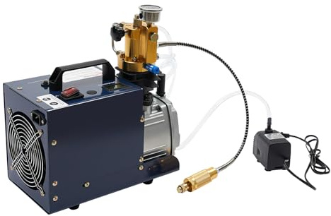 1800 W Bomba de compresor eléctrico Pcp compresor de aire de alta presión para armas de aire Pcp, 30 Mpa, 80 L/min, sin aceite, refrigerado por agua, incluye accesorios para pistola de aire comprimido