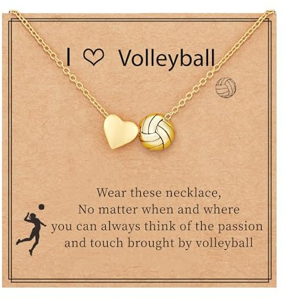 SIXDUTON Kette Gold Damen 14K Gold Vergoldet Herz Basketball/Softball/Fußball/Volleyball Goldkette Halskette Schmuck Geschenk für Frauen Mädchen