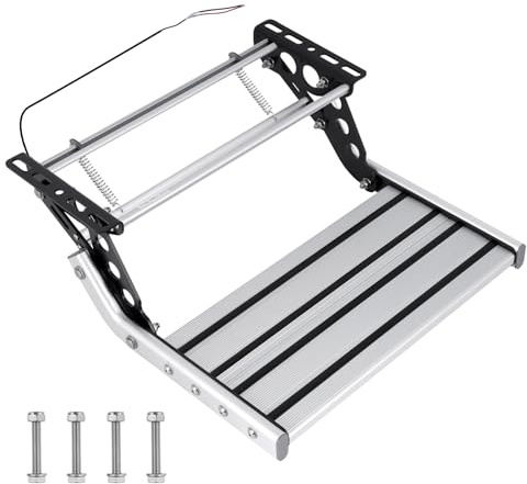 YUCHENGTECH Marchepied Manuel pour Camping Car, Capacité 150kg | Pliable en Alliage d'aluminium Rétractable,Antidérapant,pour Caravane, Fourgon Aménagé, Remorque et Camping-Car