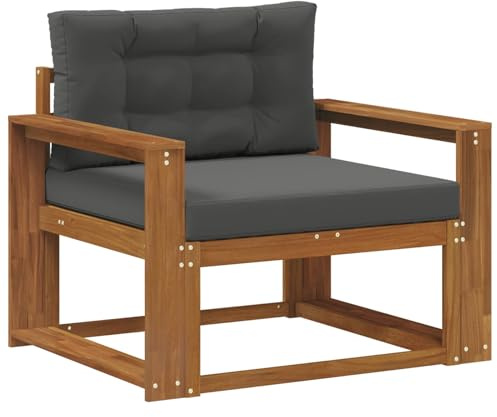 vidaXL Outdoor Mittelsofa Massivholz Akazie Natur, Akazienholz Mittelsofa, Langlebige Lounge für den Außenbereich, Modernes Terrassensitzmöbel, Stylische Garten-Couch, Wetterfeste Möbel