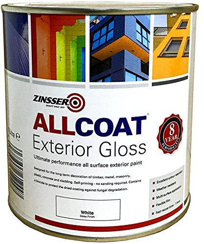Zinsser Allcoat Exterior WB (Gloss Finish) Ready Mixed Colours 5 litre White