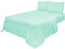 Voice7 Non Iron Mint Green 4pc Sheets Set (Fitted Sheet + Flat Sheet + Pillow Cases Pair) Percale Super Poly Cotton Bedding Sets (Mint Green, king)