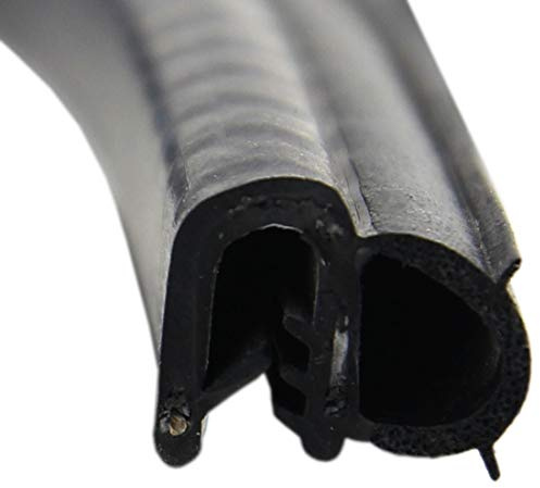 SMI-Dichtungsprofil DS7 für 1,5-3,5mm EPDM Moosgummi/Vollgummi mit Stahleinlage selbstklemmend ohne Kleber - Kantenschutz mit Dichtung seitlich, Kantenschutzdichtprofil für Auto, Kofferraum (30 m)