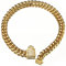 Abaxaca Luxus-Hundehalsband, 18 Karat Gold, kleines Metall, 14 mm Nieten-Schnalle, kubanische Glieder mit Zirkonia-Verschluss, Designer-Miami-Halskette, Ketten-Verschluss-Halsband (30,5 cm)