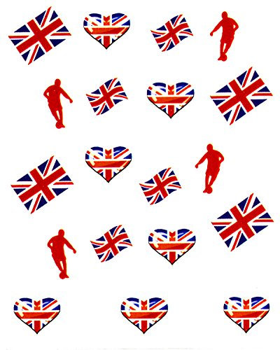 Stickers de football EM WM Angleterre - Drapeau du football - Pour nail art - RM Beautynails Nailwrap