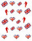 Stickers de football EM WM Angleterre - Drapeau du football - Pour nail art - RM Beautynails Nailwrap