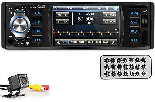 PolarLander 1 Din Autoradio Carplay Android Auto Stereo Audio Bluetooth MP5 USB FM Radio multimediale + 4 LED Mini telecamera di backup Supporto sincronizzazione telefono cellulare