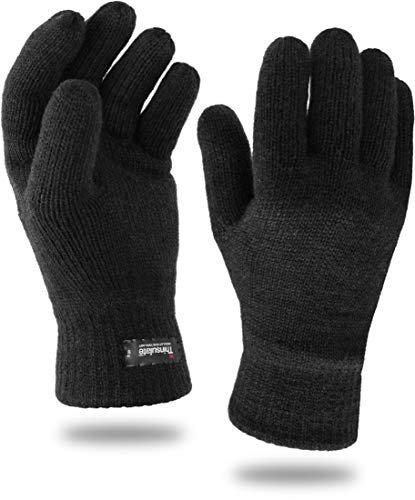 Storfisk fishing & more Wärmende Winter Thermohandschuhe Strick mit Thinsulate Innenfutter (40 g), Farbe :Grau, Größe:S/M