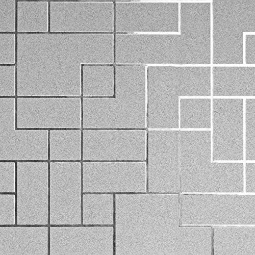 Metallic Foil Square Geometric Wallpaper Grey Silver Shine Fine Decor Platinum from YöL
