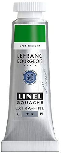 Lefranc Bourgeois Linel Gouache Extra-Fine Tube 14ml Vert Brillant Série 1