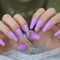 CSCH False Nails Neon Orange Press On Nails Ballerina Matte FauxSolid Color Medium Manicutre Art Tips with Adhesive Tabs