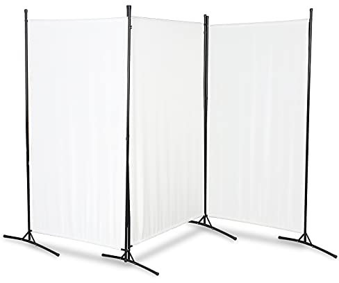 EINFEBEN Paravent 260x180cm 3 Trennwände Sichtschutzwand Beige Raumteiler Stellwand Raumteiler Trennwand Sichtschutz