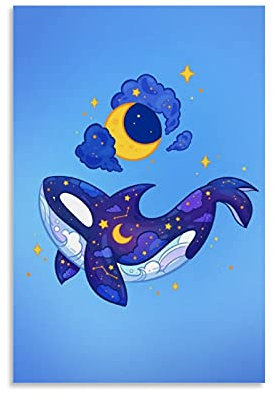 DYJStarry Orca Poster, dekoratives Gemälde, Leinwand, Wandkunst, Wohnzimmer, Schlafzimmer, Gemälde, 60 x 90 cm