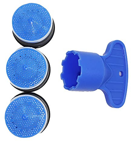 M16/M18(M18,5)/M22/M24 M18 x 4 Stück Belüfter Wasserhahn Filter, Armaturen Waschbecken Sparen Wassersprudler, 3 Stück Einsatz Belüfter Außengewinde mit 1 Stück Schlüssel (M18)