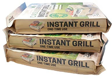 Öko Einweggrill (3 Stück) Himbeta Einmalgrill für Camping Strand Park 100% Nachhaltig 50% weniger CO2 durch Bambuskohle (3)