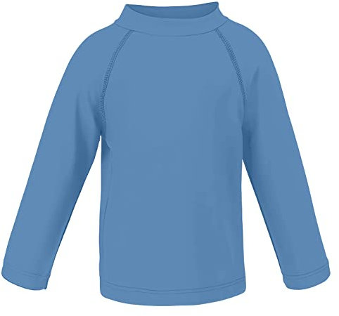 LACOFIA UV T-Shirt de Bain à Manches Longues pour Garçons UPF 50+ Maillots de Bain pour Enfants Rashguard Protection Solaire Séchage Rapide Bleu-Gris 7-8 Ans