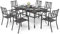 PHIVILLA Gartenmöbel Set 6 stühle mit Tisch Wetterfest Gartengarnitur Set 6 Personen mit Stapelbare Stühle Terrassenmöbel Set Outdoor Bistro Möbel Sets Metall