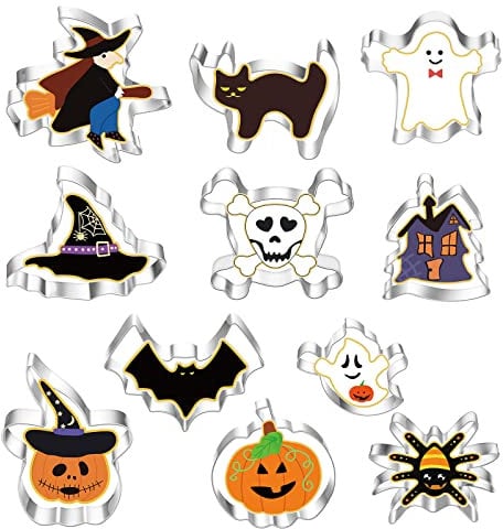 Daover 11 Stück Halloween Ausstechfomen Set, Keksausstecher Partydekorationen, für Kinder, Plätzchen Ausstecher aus , Plätzchenausstecher, Deko
