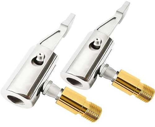 YUEMING 2 Pcs Tire Air Chucks, Car Air Pump Thread Nozzle Adapter Tire Inflator Valve Connector Fast Conversion Head Clip Type Nozzle for Car Truck Tire Inflation Accessories