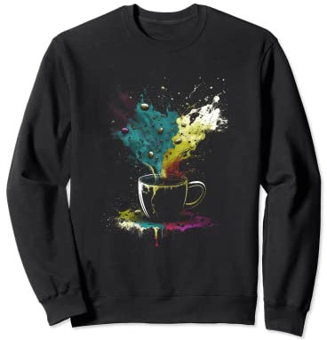 Café Splash Art Art Frahling amoureux de café tasse de café Sweatshirt