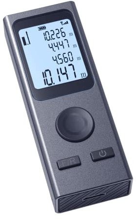 EVERSECU Laser Measure, Mini Portable Laser Measurement Tool with Alloy Housing Design,Rechargeable,Backlit Display,M/in/Ft Unit Switching,Pythagorean Mode, Measure Distance, Area and Volume (98 Feet)