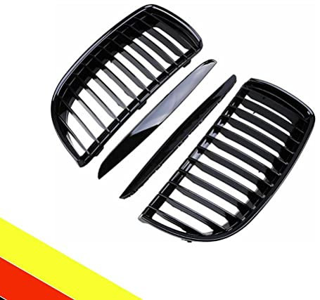 POETRYXIAO Rejilla de radiador Riñón Negro Brillante Puente único para BMW Serie 3 E90 E91 2005-2008, Adecuado para BMW Tuning