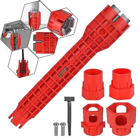 SINRAD Waschbecken Installer Werkzeug, Spülenschlüssel, Armaturenschlüssel, Multifunktion Rohrschlüssel, Geeignet für Toilette, Bad, Küche Multifunktions Spüle Wasserhahn Installer Tools