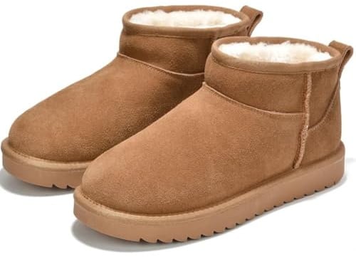 Project Cloud 100% Genuine Leather Ankle Boots for Women - Water Resistant with Memory Foam Insole Winter Boots for Women - Trending Shoes & Comfortable Women's Ankle Boots (Hippy, Chestnut, 7.5)