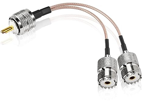 XMSJSIY UHF Male to Dual UHF Female Splitter Cable PL-259 to SO239 Coaxial RG316 Coax Cable for HAM Radio,Antenna Analyzer,SWR Meter,Walkie-15CM/5.9INCH