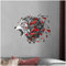 Finest Folia Wandtattoo Polygon Tier Aufkleber Wandsticker Hologramm Sticker Tiere Motiv Geometrisch Wand Art Kunst Dekor Kinderzimmer selbstklebend W011 (60cm Löwe, Rot)